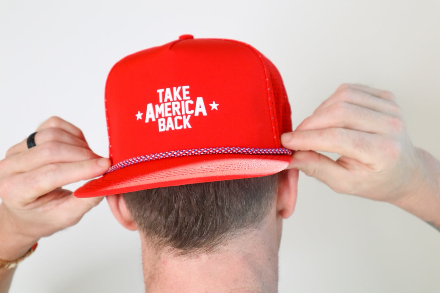 "Take America Back" Hydro Hat with Red & White Cord | Unisex