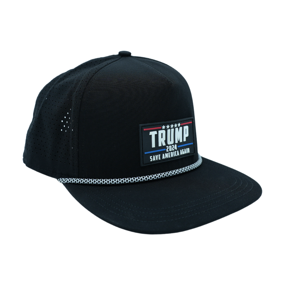 "Trump Saves America Again 2024" Hydro Hat with White Cord | Unisex