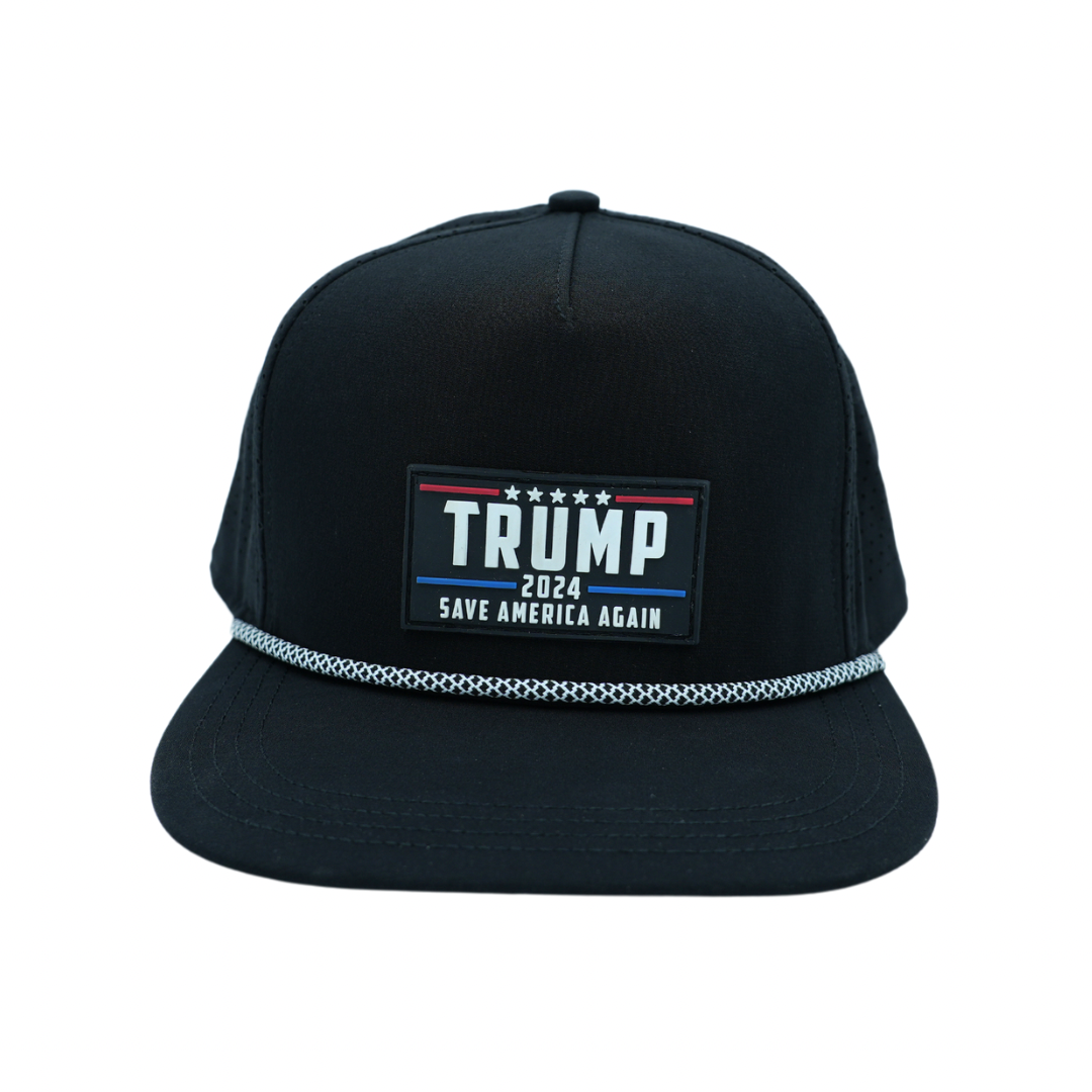 "Trump Saves America Again 2024" Hydro Hat with White Cord | Unisex